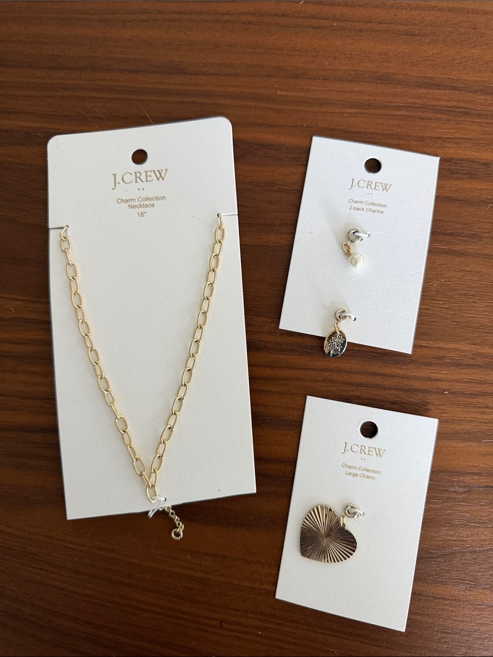 J. Crew Gold Link Necklace with Removable Charms NWOT